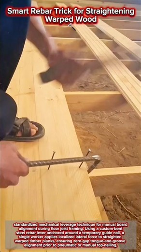 Smart Rebar Trick for Straightening Warped Wood 🔨