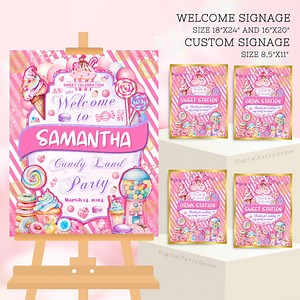 Candy Land Welcome Signage With Custom Sign Sweet Candies Shop Party Signage Sweet Candy Editable Birthday Sign Board Printable Template G02 - Etsy Canada