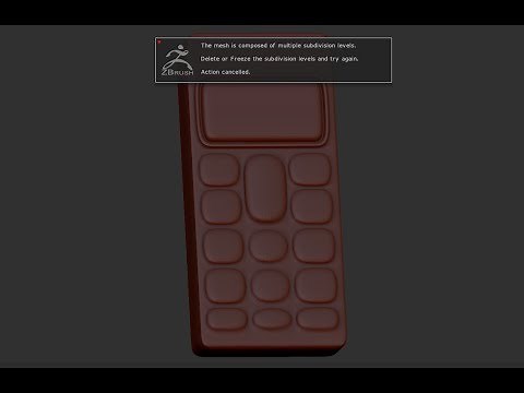 Fix Error:" The Mesh is Composed of Multiple Subdivision. Delete Or Freeze Subdivision..." in ZBrush