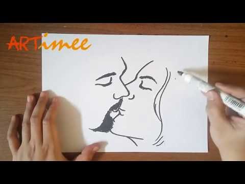 How to Draw Two People Kissing