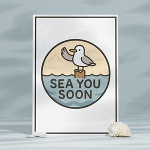 Funny Seagull Farewell Card: Sea You Soon - British Humor (digital Download) - Etsy Australia