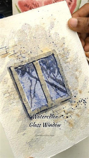 🪟 Crisp Windows... No Stress! 🎨✨ Watercolor tutorial #watercolor #painting #window #artshorts #art