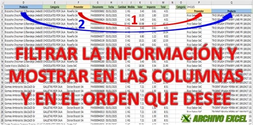 Aprende a filtrar información de una base de datos y mostrar la búsqueda en las columnas y en el orden que desees | Archivo Excel