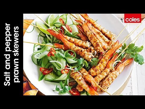 Quick salt and pepper prawn skewers