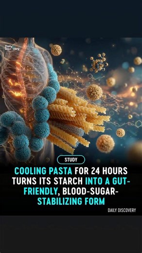 When pasta is cooked and eaten hot, its starch is quickly digested and absorbed as glucose, often causing sharp blood sugar spikes. Cooling pasta for about 24 hours triggers a process called retrogradation, where part of the starch becomes resistant starch that the body cannot digest in the small intestine. This resistant starch passes into the colon, where it acts like fiber and feeds beneficial gut bacteria. As these microbes ferment it, they produce short-chain fatty acids that support gut he
