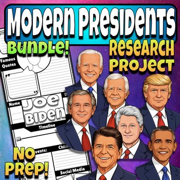 Presidents Day Reading Comprehension & Poster Art Activity Modern Presidents