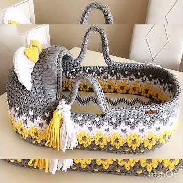Trendy New crochet Moses Baby bassinet craddle