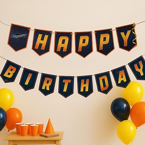 Back to the Future Birthday Banner | Printable Retro Party Decor, Delorean 80s Sci-fi Garland, Digital Download, Happy Birthday Pennant - Etsy