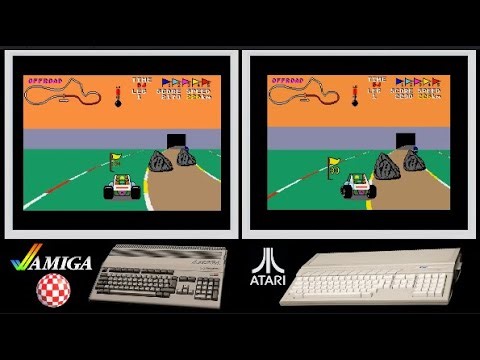 A500 vs Atari ST : BUGGY BOY (Side by side comparison)
