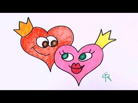 How to Draw Hearts with Character - King of Hearts and Queen of Hearts | CC