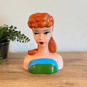 Vintage Barbie Vase | Barbie Head Vase Planter Enesco Ceramic | 1994 Barbie Decor | Retro Girly Shelf Accent - Etsy