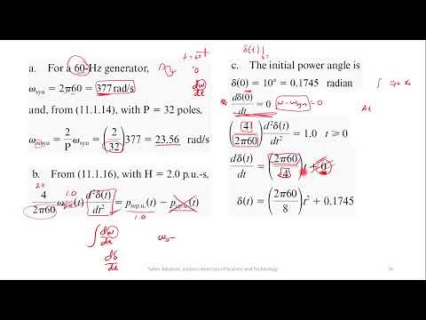 Power System Stability (4) Swing Equation (3): Examples