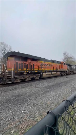 NS 269 goes west with a BNSF Trailing! #ns #railroad #train #bnsf