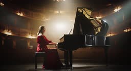 Talented Female Pianist Captivates the Audience with Her Masterful...