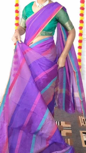 perfect hip & shoulder pleats in cotton saree draping tutorial for beginners #sarees #looks #draping