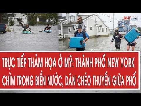 Live Disaster in the U.S.: New York City Submerged, Residents Row Boats Through Streets