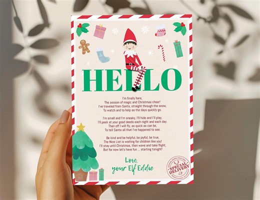 Editable Elf Arrival Letter, Christmas Elf Introduction Letter, Elf Hello Letter From Elf, New Elf Letter, First Time Elf Letter Printable - Etsy Australia