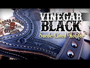 Leathercraft: Vinegaroon Vinegar Black Tooled Leather Cowboy Action Cosplay Holster Leatherworking