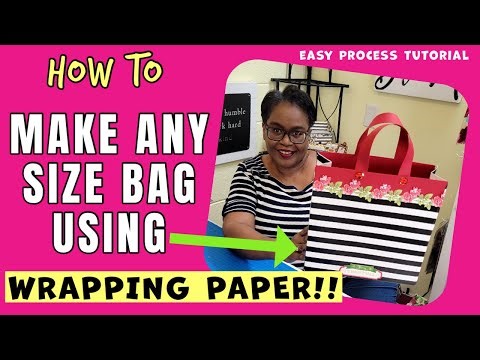 EASY METHOD TO MAKE ANY SIZE GIFT BAG or PAPER PURSE!!