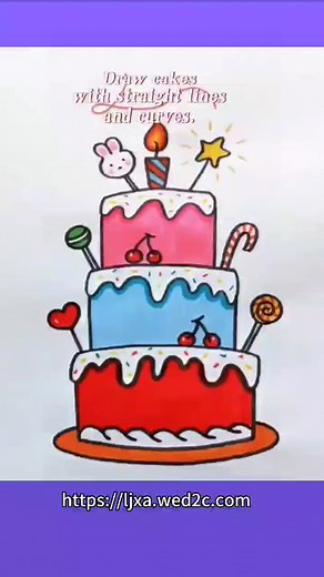 Big Birthday Cake Drawing Tutorial