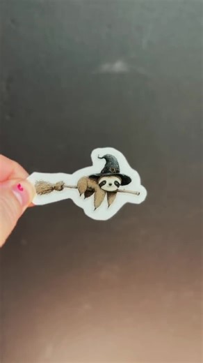 Witch Sloth Halloween Sticker, Cute Sloth Stickers, Halloween Stickers for Laptops, Journals, and More - Etsy