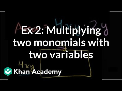 Example 2: Multiplying two monomials with two variables | Algebra I | Khan Academy