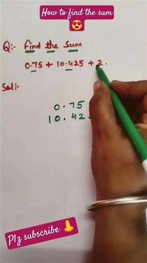 How to find the sum of the decimals😍#shorts #youtube shorts#mathematics#addition