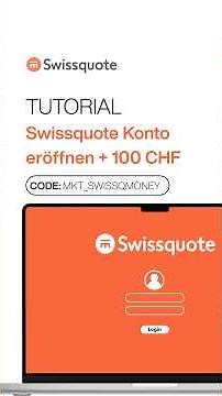 Swissquote Konto eröffnen & 100 CHF Bonus sichern | Anleitung + Code #tutorial #swissquote #code