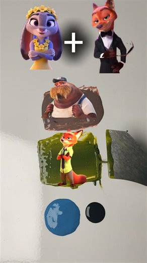 Color Mixing Nick and Judi #disney #colormixingmagic #art