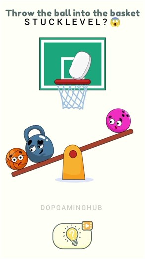 Throw The Ball🥎 Into The Basket🗑️ 😱DOP2 ( Delete One Part )LEVEL#1445 #dop2 #games #shorts