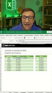 Função SE com duas variáveis no Excel #byeverton #planilhas #excel