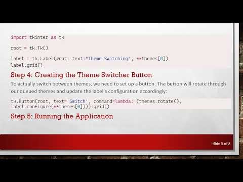 Dynamically Changing Tkinter Widget Configurations for Custom Themes in Python