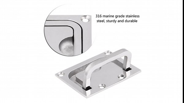 Keenso Boat Flush Hatch Locker, Stainless Steel Boat Recessed Hatch Flush Pull Handle Cabinet Trap Door Handle for Marine Yacht