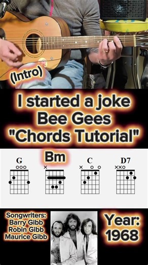 I started a joke (Bee Gees) TUTORIAL 🎸 (Intro) #guitartutorial #tutorialchitarra