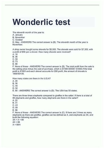 Latest WONDERLIC PRACTICE TEST 2 WITH VERIFIED QUESTIONS AND ANSWERS 1795 video