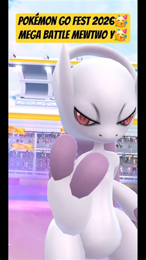 Raid Battle Mewtwo Mega Y! 🥳 Pokémon Go. Fest 2026! #pokemongo