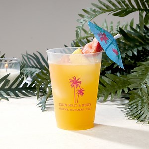 Personalized Party Cups - Romantic Beach Vibes - 12oz Plastic Frost Flex Cups - Custom Party Cups, Engagement Party, Wedding Favor, Birthday - Etsy