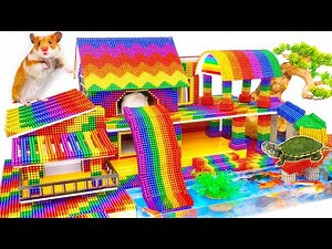 Satisfying - Build Most Beautiful Playground and Swiming Underground For Hamster With Magnet Balls