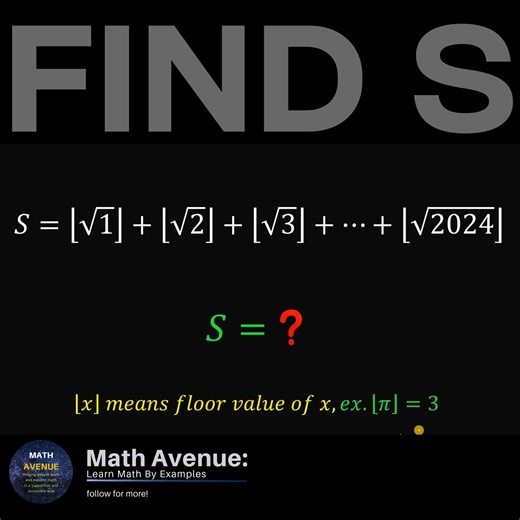 41K views · 520 reactions | FIND S INVOLVING THE FLOOR VALUE #math #maths #highlightseveryone | Math Avenue : Learn Math By Examples | Facebook