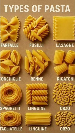 🍝 Types of Pasta | Different Pasta Varieties with Names | Pasta Lovers Short #shorts #english