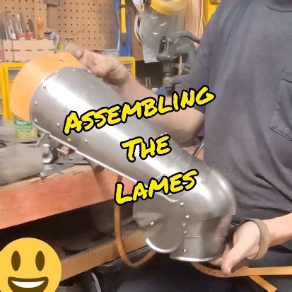 Getting these parts to come together and form a 16c cuisse (thigh armour). Once it's all together with these clips I'll take it apart again to clean it and do any trimming needed to make it perfect, then I'll put it together with finishing rivets and then they're ready to wear. #azurearmoury #cuisse #armor #armour #handmade #wip | Azure Armoury