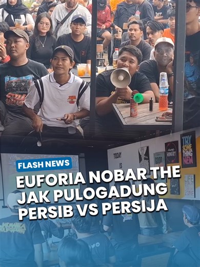 Euforia The Jak Mania Pulogadung Jakarta Timur Nobar Persib Bandung vs Persija Jakarta JAKARTA - Persija Jakarta melakoni laga berat melawan rival abadinya Persib Bandung di Stadion Gelora Bandung Lautan Api pada Minggu 11 Januari 2026. Mengingat tingginya tensi laga bertajuk El Clasico Indonesia itu, pertandingan digelar tanpa kehadiran suporter tim tamu. Larangan menonton ke GBLA tak melunturkan semangat The Jak Mania mendukung tim Ibu Kota. ----- Sumber: Tribun Jakarta Reporter: Yusuf Bachtia