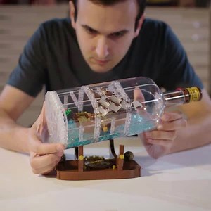 Have a closer look at the amazing LEGO Ideas Ship in a Bottle through the eyes of the designer. http://LEGO.build/ShipInABottle | LEGO