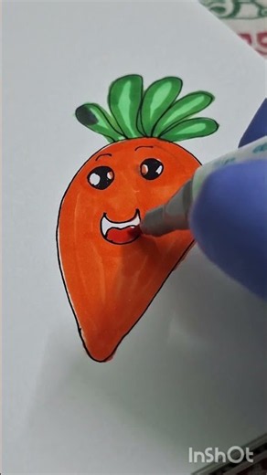 How to Draw a Cute Kawaii Carrot | Easy Step by Step Tutoria#shorts