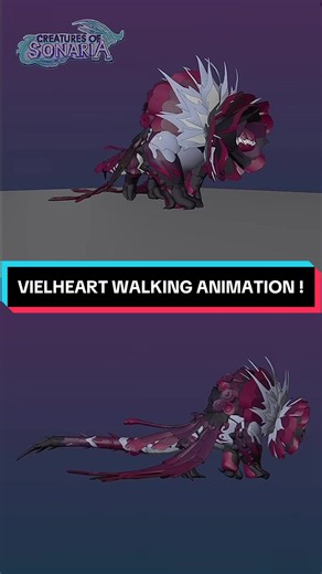 VIELHEART WALK ANIMATION ! This specie Will be availible with the new Valentine event ! So excited ! #creatureofsonaria💎 #creatureofsonaria #creatureofsonariaroblox #creatureofsonariarobloxfyp #sonarstudio