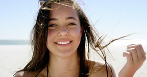 Close Portrait Beautiful Young Woman Running Stock Footage Video (100% Royalty-free) 10527932 | Shutterstock