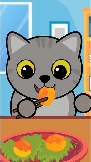 Yummy Cat Mukbang | Cute Animated Eating Show #shorts #mukbang