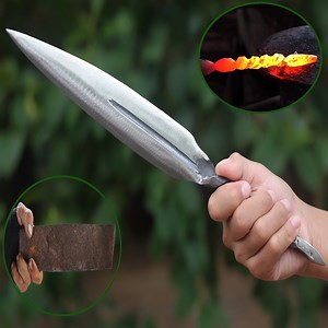 26K views · 57 reactions | Knife Making - Forging A Damascus Stiletto From Rusted Leaf Spring Youtube: https://www.youtube.com/watch?v=9Pj_tn4wwvA | DIY crafts PR | Facebook