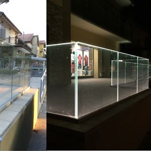 [Hot Item] LED Light Modern Glass Railing U Channel Base Aluminum Glass Balustrade