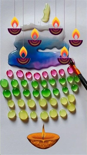 Diwali Paint Swirl Creation | Hypnotic Satisfying Art for Peace 🎨